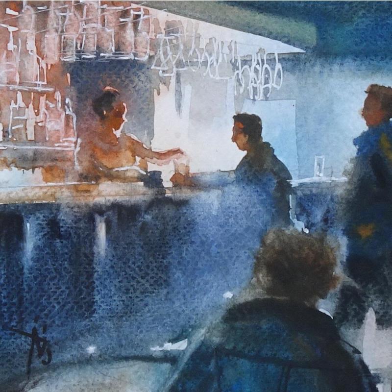 Painting Il avait besoin d'un verre by Abbatucci Violaine | Painting Figurative Watercolor