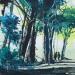 Gemälde Le vert des pins von Abbatucci Violaine | Gemälde Figurativ Aquarell