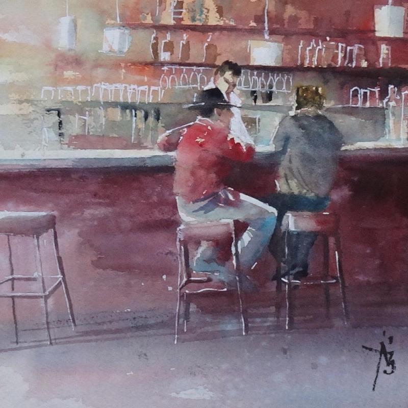 Painting Besoin d'une oreille amicale by Abbatucci Violaine | Painting Figurative Watercolor