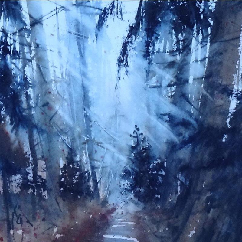 Painting Vertige forestier by Abbatucci Violaine | Painting Figurative Watercolor Pop icons