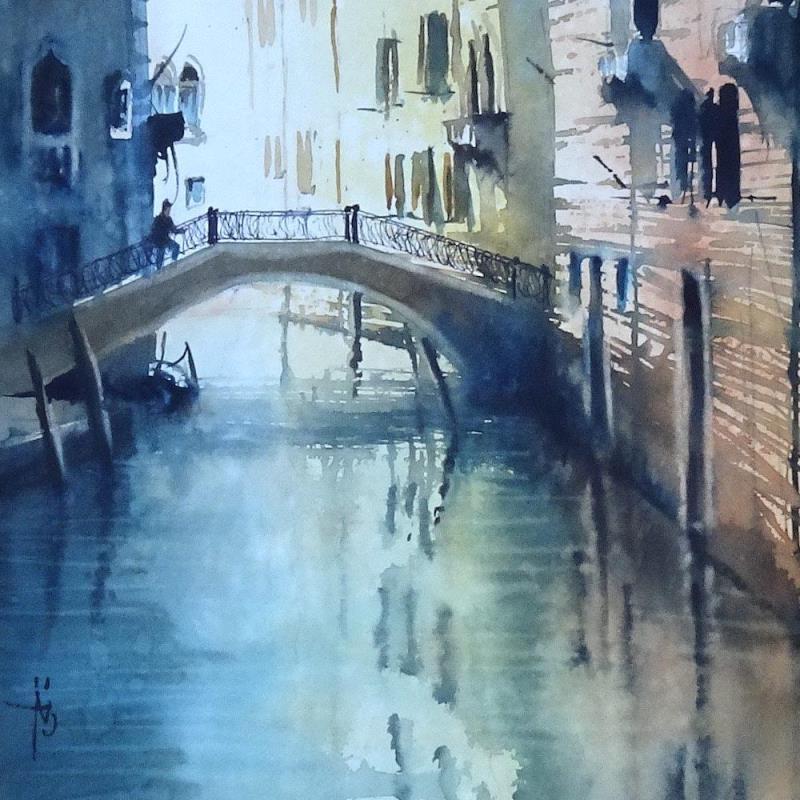 Gemälde Un matin à Venise von Abbatucci Violaine | Gemälde Figurativ Aquarell