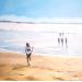Peinture 17h l'été par Laplane Marion | Tableau Figuratif Marine Scènes de vie Huile
