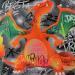 Peinture King Dracaufeu par Kedarone | Tableau Pop-art Icones Pop Graffiti Acrylique