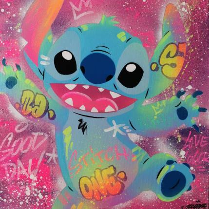 Painting Stitch love pink by Kedarone | Painting Pop-art Acrylic, Graffiti Pop icons