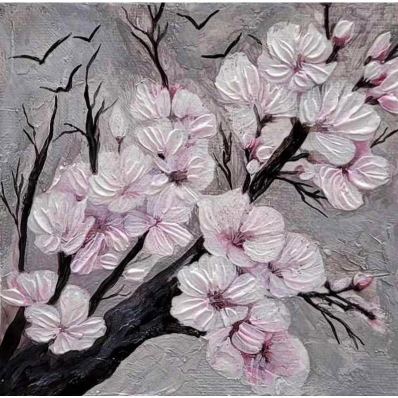 Gemälde Nippon von Geiry | Gemälde Materialismus Natur Acryl Pigmente Marmorpulver