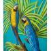 Gemälde Ara bleu von Geiry | Gemälde Materialismus Natur Tiere Acryl Pigmente Marmorpulver