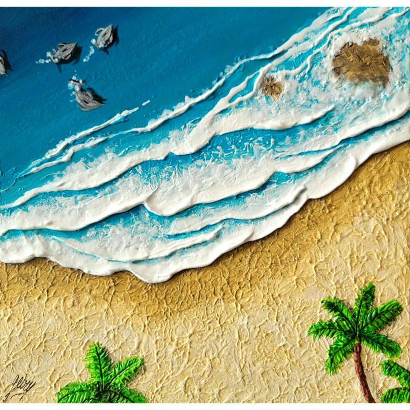 Gemälde Ile Socorro von Geiry | Gemälde Materialismus Marine Natur Acryl Pigmente Marmorpulver