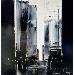 Peinture The beauty of City par Rey Julien | Tableau Figuratif Urbain Noir & blanc Feuille d'or Laque
