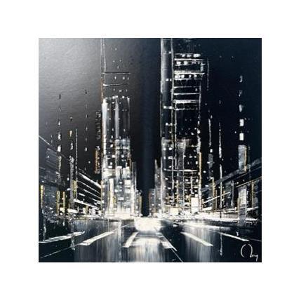 Painting Reflection by Rey Julien | Painting Figurative Gold leaf, Lacquer Black & White, Urban