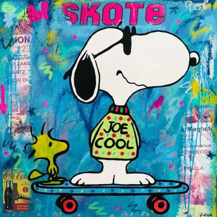 Gemälde snoopy skate von Kikayou | Gemälde Pop-Art Acryl, Collage, Graffiti Pop-Ikonen