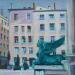 Painting Place Ampère - Lyon by Sirope Rémy | Painting Figurative Architecture Oil