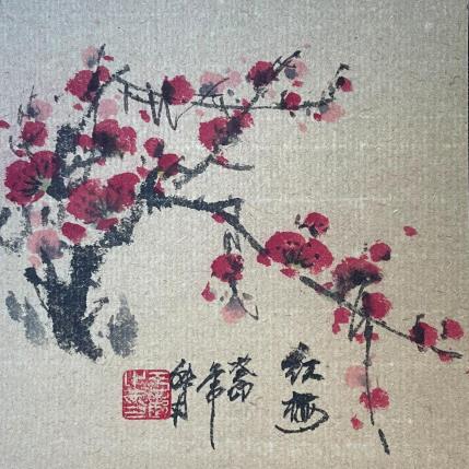 Gemälde F1 Red Blossom  105-20735-20240117-1 von Yu Huan Huan | Gemälde Figurativ Tinte Natur