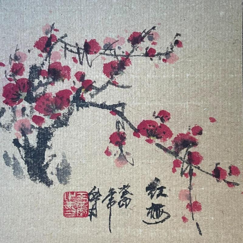 Peinture F1 Red Blossom  105-20735-20240117-1 par Yu Huan Huan | Tableau Figuratif Nature Encre