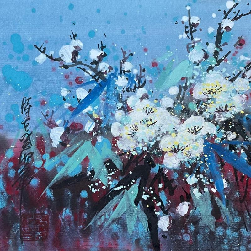 Gemälde F1  White blossom 105-20735-20240117-2 von Yu Huan Huan | Gemälde Figurativ Natur Tinte