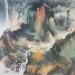 Gemälde F2 Colorful mountains  105-20735-20240117-6 von Yu Huan Huan | Gemälde Figurativ Landschaften Tinte