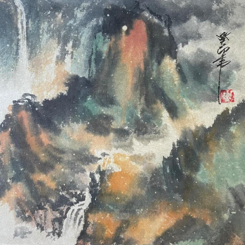 Painting F2 Colorful mountains  105-20735-20240117-6 by Yu Huan Huan | Painting Figurative Ink Landscapes, Pop icons