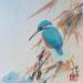 Painting F2 Kingfisher 105-20735-20240117-8 by Yu Huan Huan | Painting Figurative Nature Animals Ink