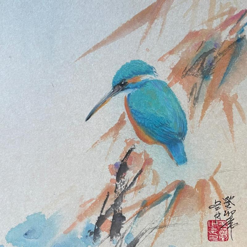 Painting F2 Kingfisher 105-20735-20240117-8 by Yu Huan Huan | Painting Figurative Ink Animals, Nature, Pop icons