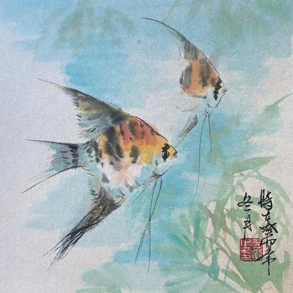 Painting F2 Fish 105-20735-20240117-10 by Yu Huan Huan | Painting Figurative Ink Animals, Pop icons
