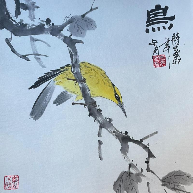 Gemälde F3 Bird 105-20735-20240117-13 von Yu Huan Huan | Gemälde Figurativ Tiere Tinte
