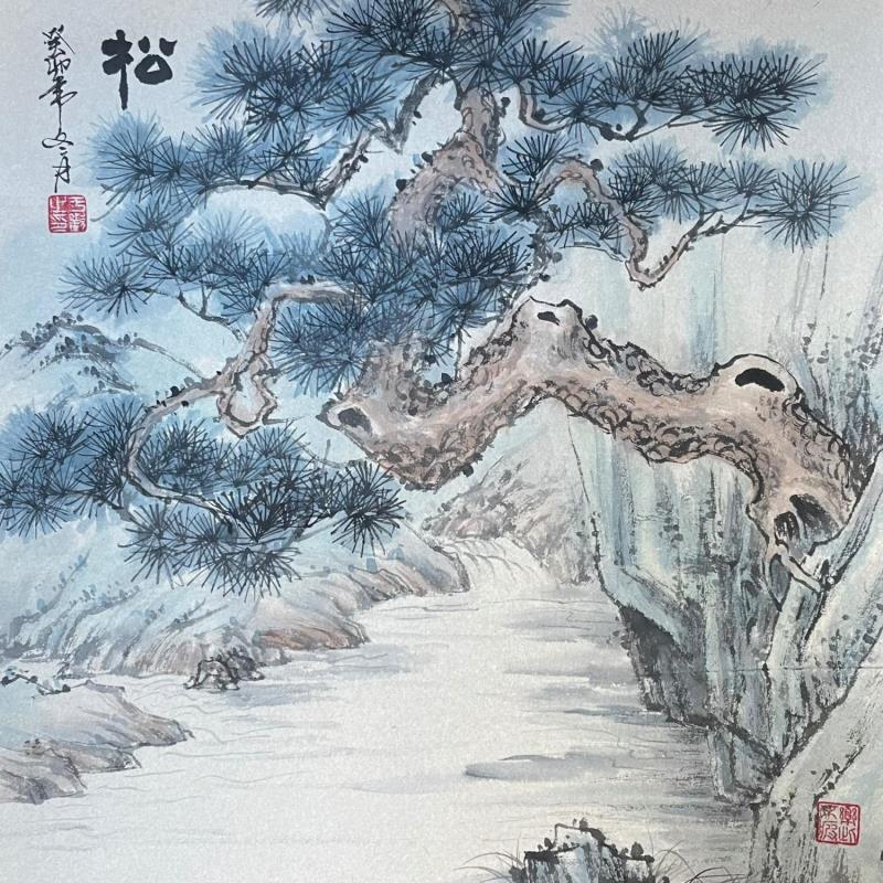 Gemälde F4  Pine 105-20735-20240117-15 von Yu Huan Huan | Gemälde Figurativ Natur Tinte