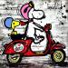 Peinture Snoopy, I love rock 'n roll par Cornée Patrick | Tableau Pop-art Icones Pop Graffiti Huile