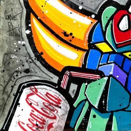 Peinture Goldorak, Coca Cola par Cornée Patrick | Tableau Pop-art Graffiti, Huile Cinéma, Icones Pop, Société