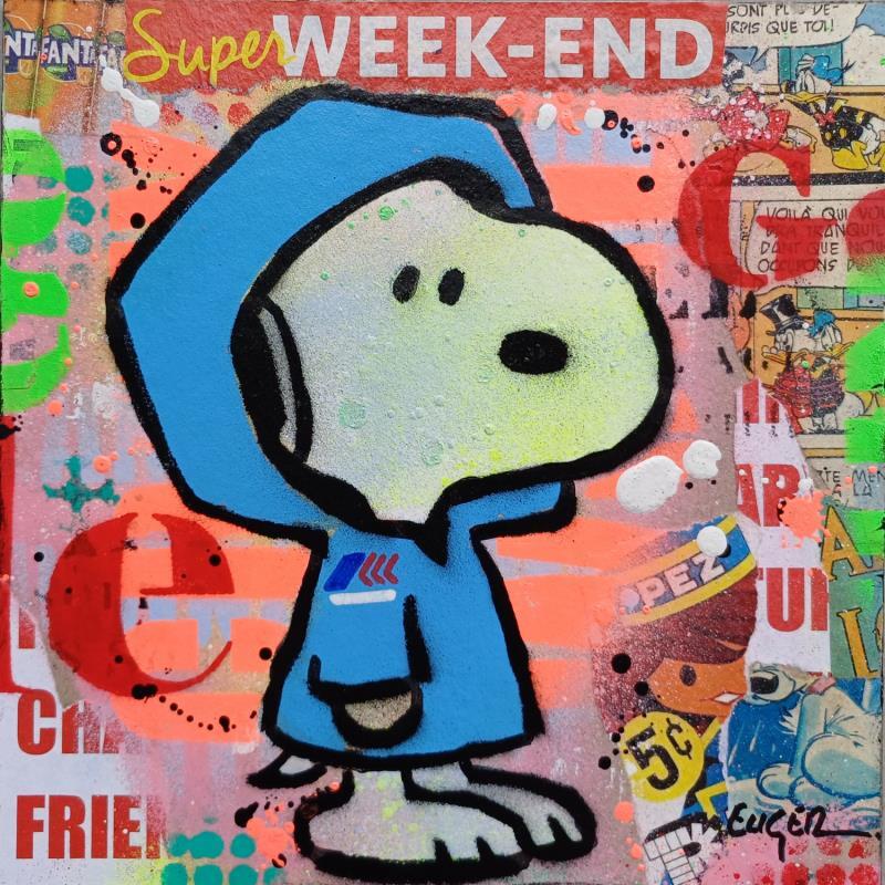 Gemälde SUPER WEEK-END von Euger Philippe | Gemälde Pop-Art Acryl, Collage Pop-Ikonen