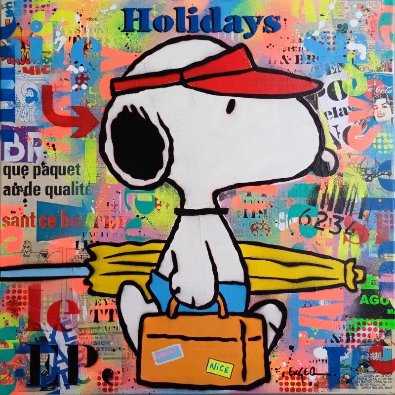 Painting HOLIDAYS IN NICE by Euger Philippe | Painting Pop-art Acrylic, Gluing Pop icons