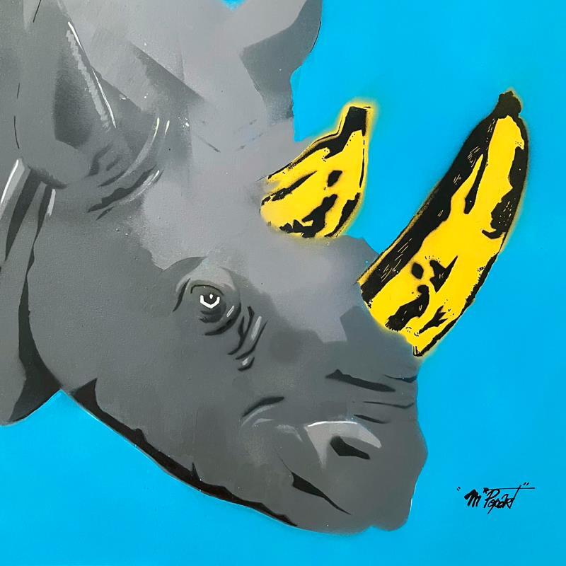 Gemälde BANANARHINOOO von MR.P0pArT | Gemälde Pop-Art Tiere Graffiti Acryl