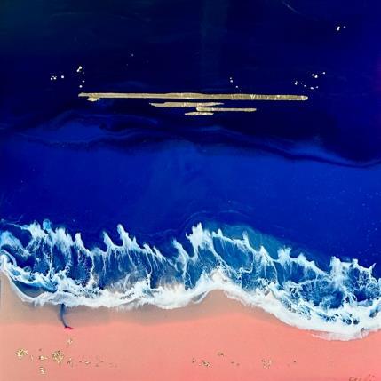 Peinture Etreinte rose de l'amour infini par Aurélie Lafourcade painter | Tableau Figuratif Acrylique, Résine Marine, Minimaliste