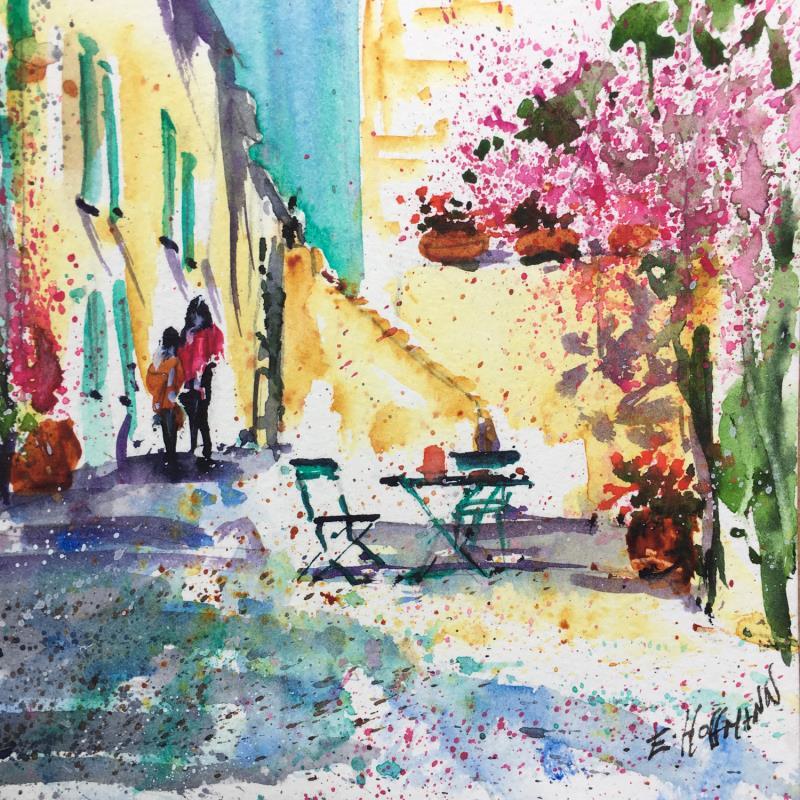 Painting Nice au détour d’une ruelle  by Hoffmann Elisabeth | Painting Figurative Watercolor Life style, Urban