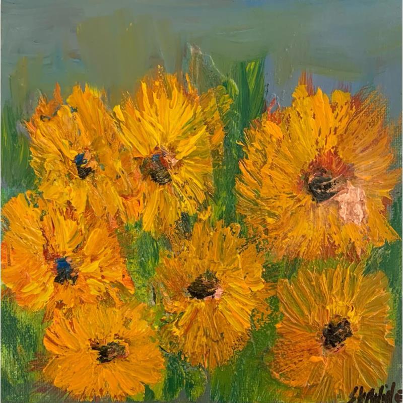 Painting tournesols dans les champs by Shahine | Painting Figurative Oil