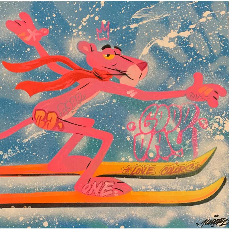 Peinture PATHERE ROSE SKI par Kedarone | Tableau Pop-art Acrylique, Graffiti Icones Pop