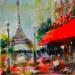 Painting Avenue Suffren by Solveiga | Painting Acrylic