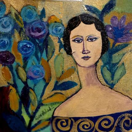 Gemälde Blue roses von Sundblad Silvina | Gemälde Figurativ Acryl, Pastell