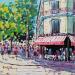 Gemälde TERRASSE BOULEVARD MAGENTA A PARIS von Euger | Gemälde Figurativ Gesellschaft Urban Alltagsszenen Acryl