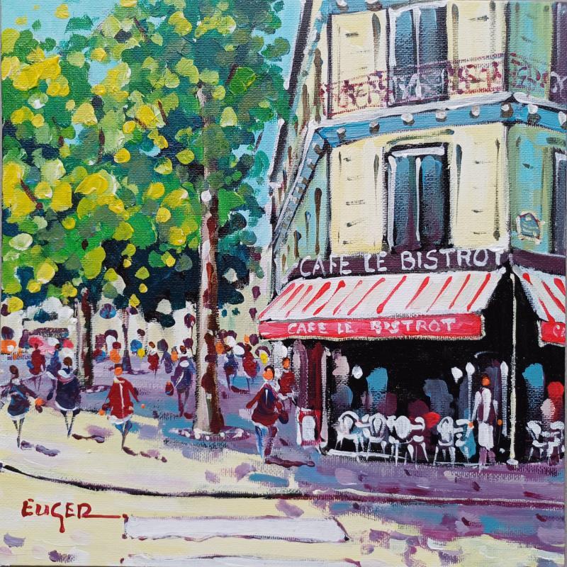 Painting TERRASSE BOULEVARD MAGENTA A PARIS by Euger | Painting Figurative Society Urban Life style Acrylic