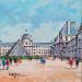 Painting LE LOUVRE by Euger | Painting Figurative Society Urban Life style Acrylic