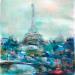 Painting Paris Bleu  by Solveiga | Painting Acrylic