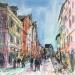Painting Troyes 172 Rue Émile Zola  by Hoffmann Elisabeth | Painting Figurative Urban Watercolor