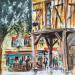 Gemälde Troyes 183 Colombages  von Hoffmann Elisabeth | Gemälde Figurativ Urban Aquarell