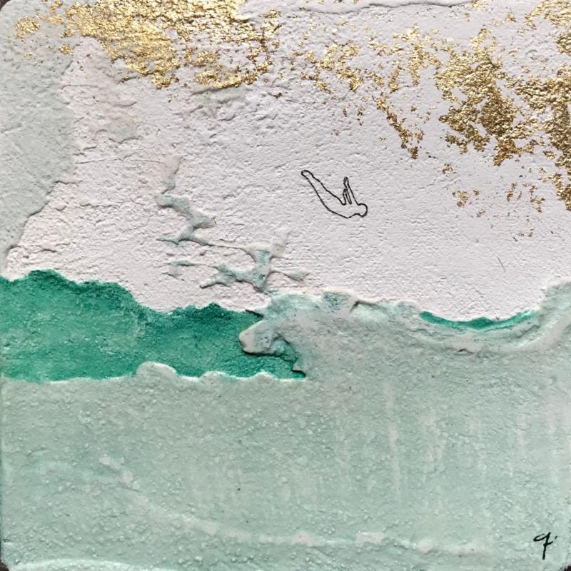 Gemälde CHIEDIMI SE SONO FELICE von Roma Gaia | Gemälde Materialismus Acryl, Sand Minimalistisch