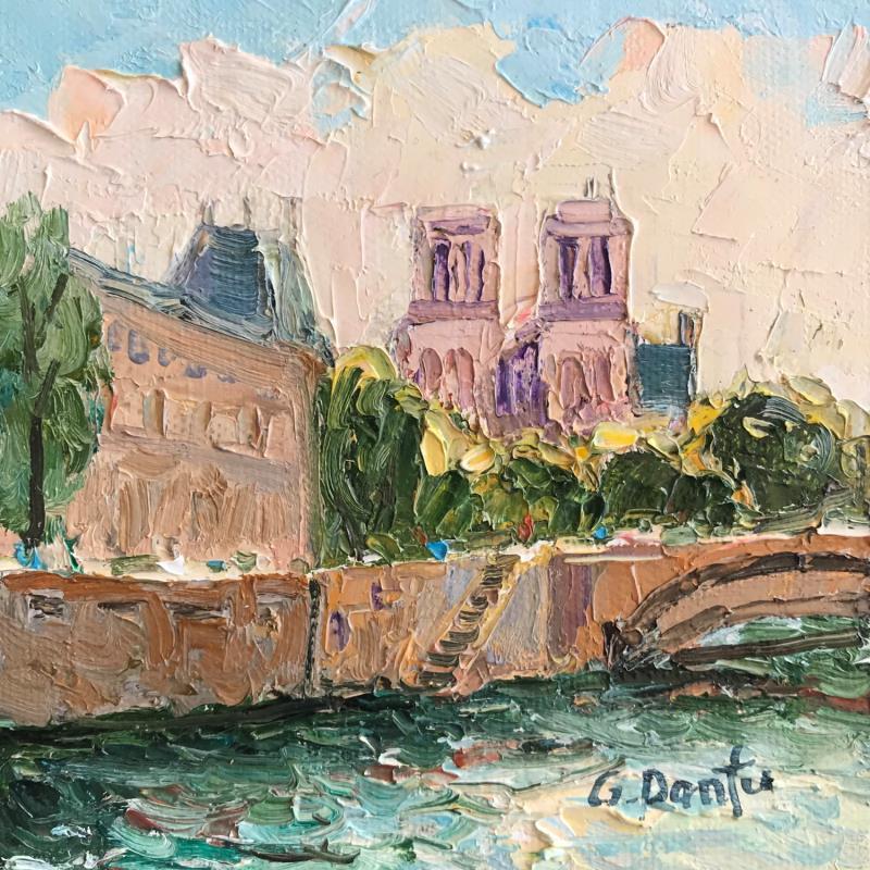 Painting Notre-Dame, la Seine  by Dontu Grigore | Painting Figurative Urban Oil