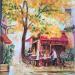 Peinture Café de Paris en automne  par Dontu Grigore | Tableau Figuratif Urbain Huile
