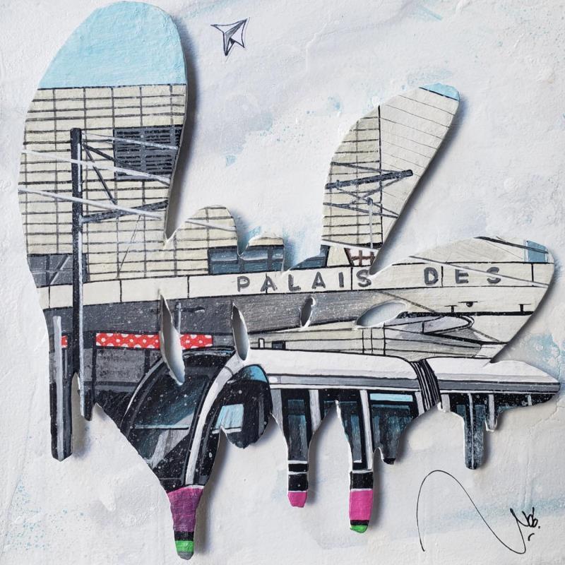 Painting 1005 by Lassalle Ludo | Painting Street art Landscapes Urban Architecture Graffiti Wood Acrylic