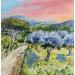 Painting Crépuscule sur l'oliveraie by Rey Ewa | Painting Figurative Landscapes Acrylic