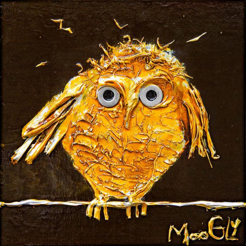 Painting Équilibristus by Moogly | Painting Raw art Animals Cardboard Acrylic Resin Pigments