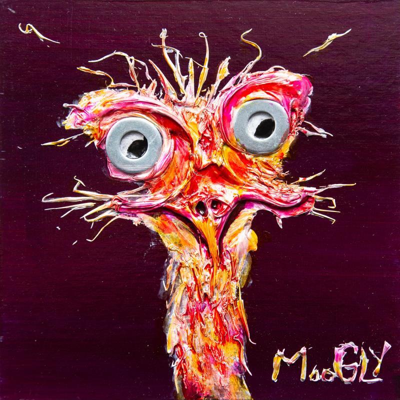 Painting Bipolus by Moogly | Painting Raw art Acrylic, Cardboard, Pigments, Resin Animals, Pop icons