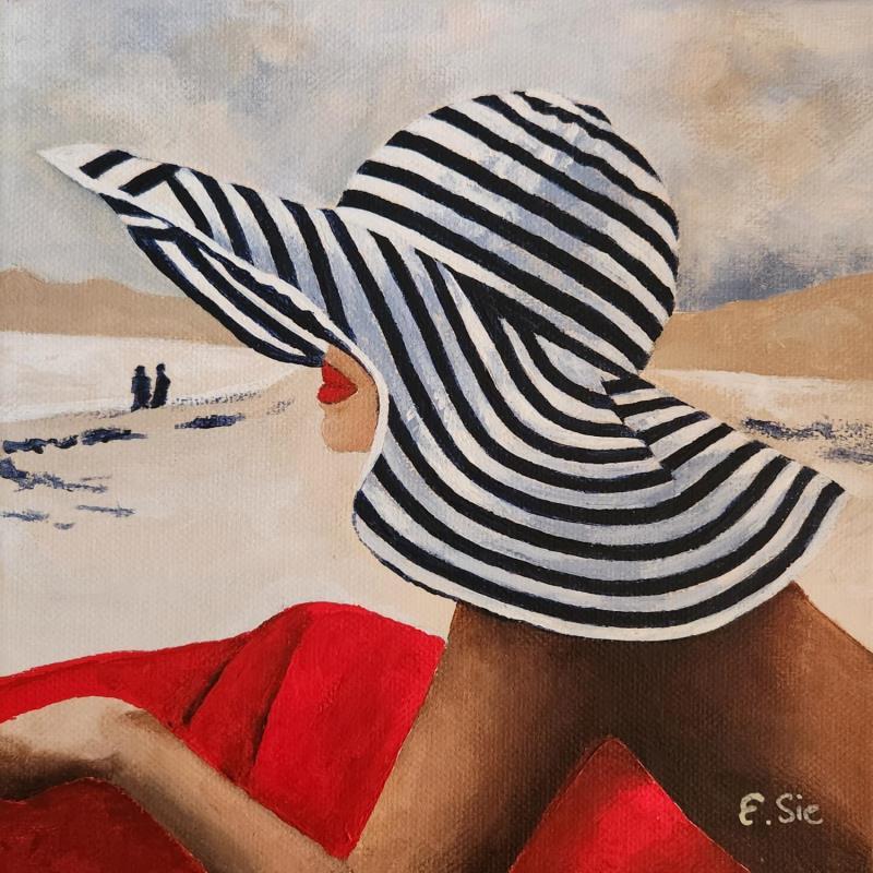 Painting Chapeau rayé  by Sie Evelyne | Painting Figurative Life style Acrylic